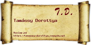 Tamássy Dorottya névjegykártya